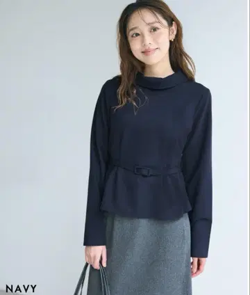 미사용 새상품 basement online 벨트 포함 페플럼 블라우스