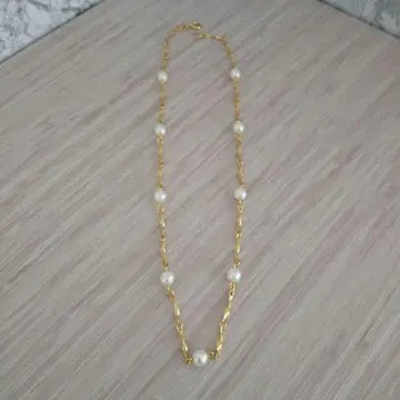 골드 도금 펄 목걸이 약 46cm
