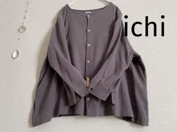 ichi 연보라 린넨 혼방 겉옷 블라우스 F