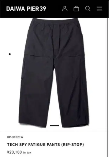 DAIWA PIER39 립스탑 카고 팬츠 블랙 L