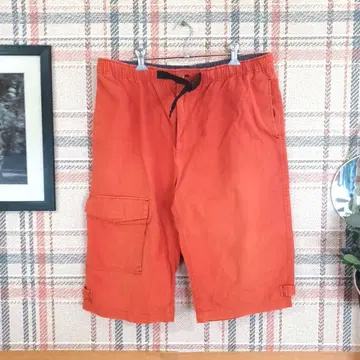 1 올드 유니클로 오렌지 숏팬츠 XL y2k 하프 팬츠