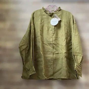 slow linen 프릴 핀턱 블라우스 미사용 새상품