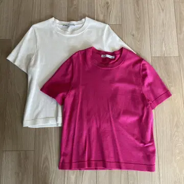 ZARA 반팔 니트탑 2색 세트