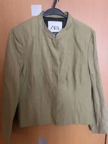 ZARA 노카라 자켓 올리브 그린