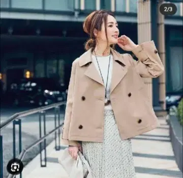 PLST 하이 트위스트 코튼 숏 트렌치코트 M 새상품급 베이지
