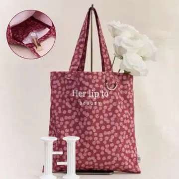 Herlipto BEAUTY 체리 플랫 미니 토트