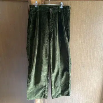 ARMEN 코듀로이 와이드 팬츠 올리브 그린