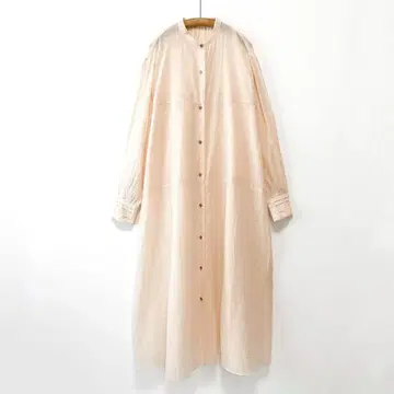 새상품급 yuni 리사이클 코튼 나일론 셔츠 원피스 루즈핏 핑크