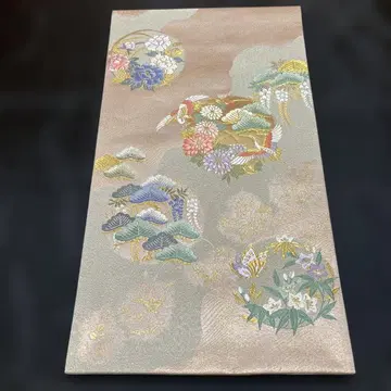 꽃과 새의 자수 후쿠로 오비