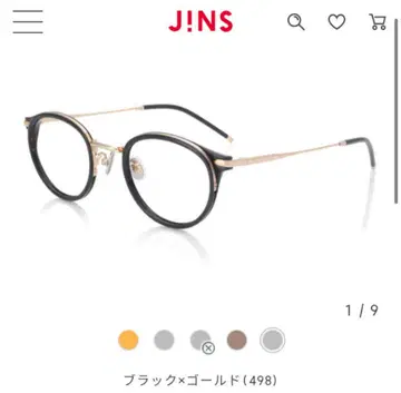 JINS 블랙 x 골드 오벌 안경 모던 클래식 콤비 안경