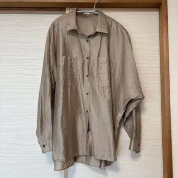 PLST 시어 돌먼 볼륨 셔츠 베이지 M