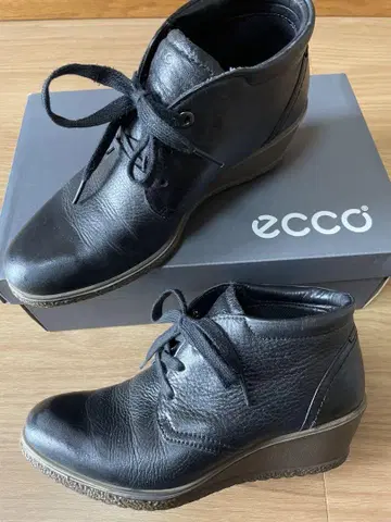 ecco 끈 숏부츠 37 블랙 23.5cm
