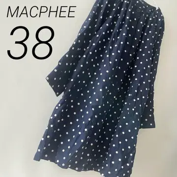 MACPHEE 맥피 드레스 코트 도트 네이비 실크 38