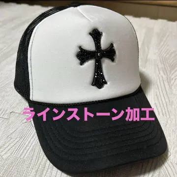 OTTO 메쉬 캡 십자가 블랙 화이트