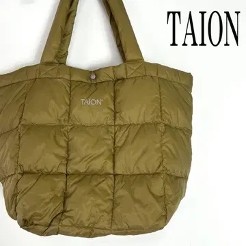 TAION 타이온 다운 토트백 A4 숄더 카키