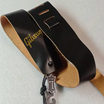 Gibson levys 가죽 스트랩 블랙 로고