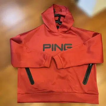 새상품급 PING 핑 후드 부착 레드 트레이닝복 루즈핏