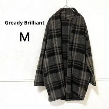 Gready Brilliant / 에어리 체크 미디 가운 코트 M