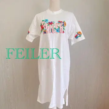 페일러 FEILER 꽃무늬 T셔츠 원피스 화이트T 팬지