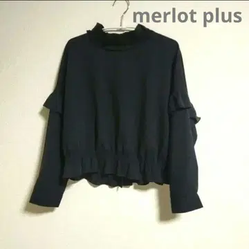 프릴 3way 시어 블라우스 블랙 멀로 plus merlot plus