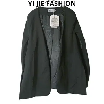 YI JIE FASHION 노카라 블랙 자켓