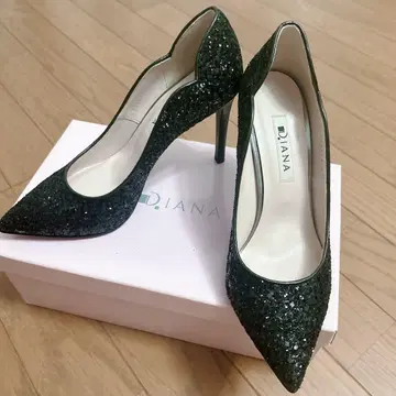 DIANA 블랙 글리터 하이힐 펌프스