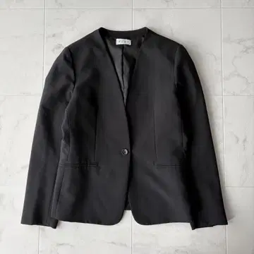 새상품급 [ PLST ] 워셔블 노카라 자켓 풀안감 블랙 L