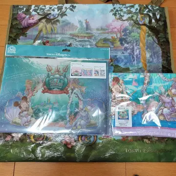새상품 디즈니씨 24주년 워시 타월 클리어 홀더 캔뱃지