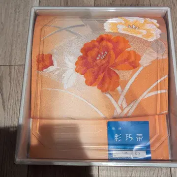 오렌지 꽃무늬 채교 오비