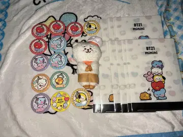 BT21 minini 핀 배지 16개 봉제 인형 파일 세트