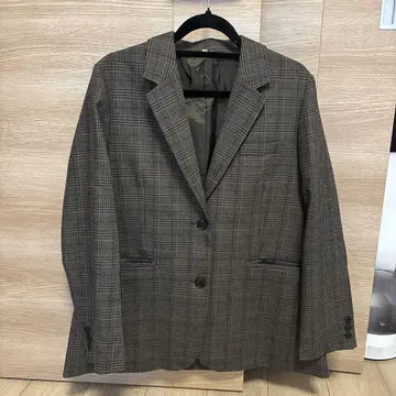 체크 무늬 테일러드 자켓