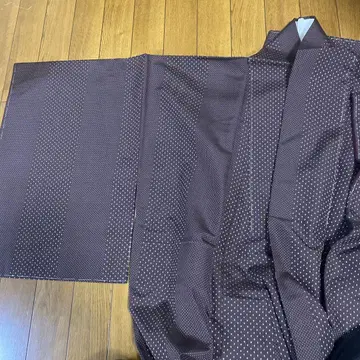 다크 브라운 물방울 패턴 코몬 기모노
