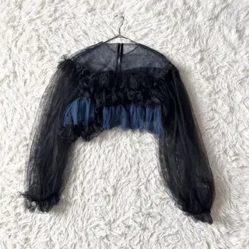 VIVIANO 비비아노 튤 상의 네이비 블랙