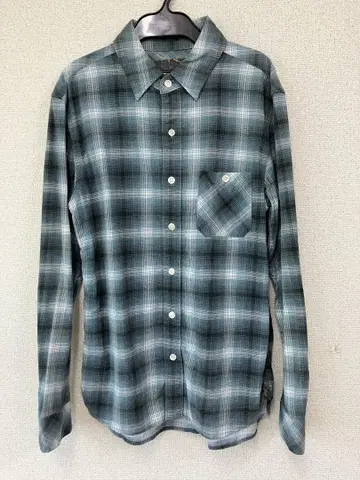 론 헤르만/Ron Harman/그린 계열 체크 무늬 긴팔 플란넬 셔츠/s