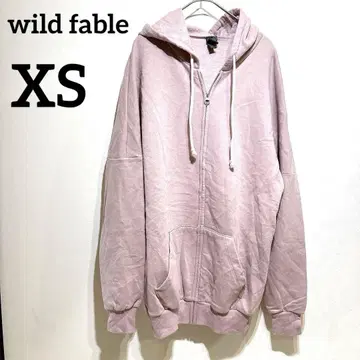 wild fable [ XS ] 속기모 후드티 핑크 집업 후드티