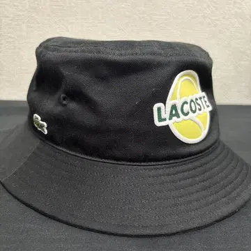 LACOSTE 테니스 로고 버킷 햇 블랙