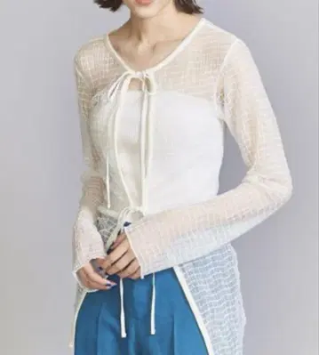 새상품급 provoke 프로 보 튤 블라우스 united arrows