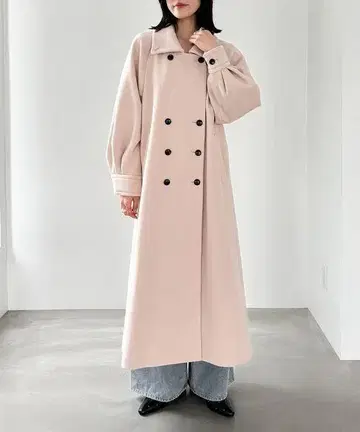 Heather 2WAY 스텐칼라 롱 코트 핑크