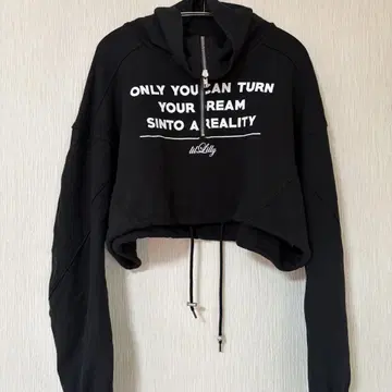 lilLilly 하프 지퍼 후드티 BLACK