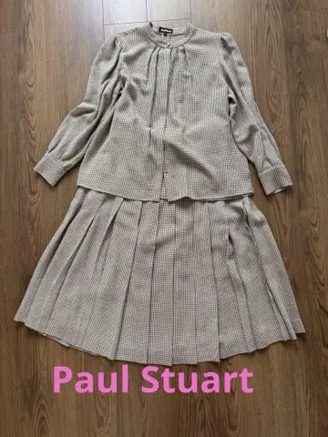 Paul stuart 블라우스 스커트 세트 하운드투스 패턴