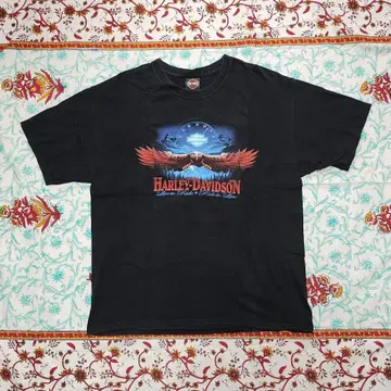 구제 의류 Harley-Davidson 블랙 T셔츠 하레이