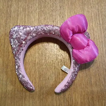 키티풍 라메 머리띠