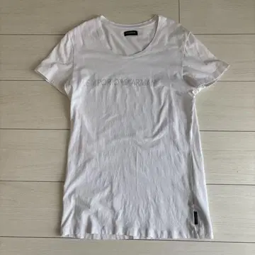EMPORIO ARMANI 스톤 장식 화이트 셔츠