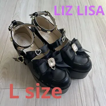 LIZLISA 리즈리사 하트 비쥬 플랫폼 로퍼 블랙
