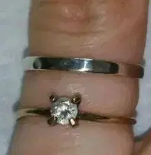 실버 & 골드 반지 세트 2개