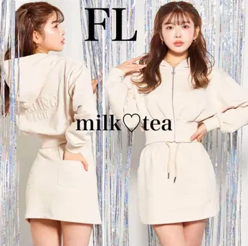 택 포함 새상품 다리치 로고 맨투맨 셋업 아이보리 FL