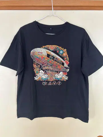 Led Zeppelin 에어십 티셔츠 L 사이즈 블랙 빈티지