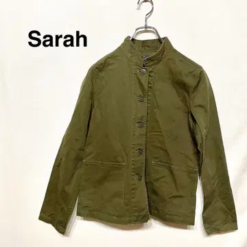Sarah 긴팔 밀리터리 자켓 앞 버튼 레귤러 기장 둥근넥