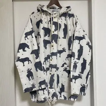 vintage 80s90s 미국제 미시건 러그 올 패턴 후드티 자켓