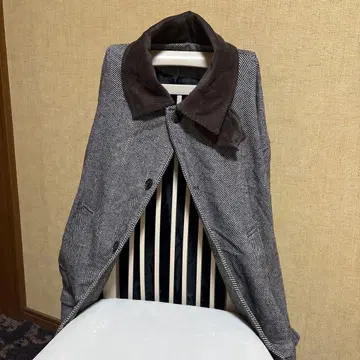 헤링본 패턴 체스터 코트 자켓